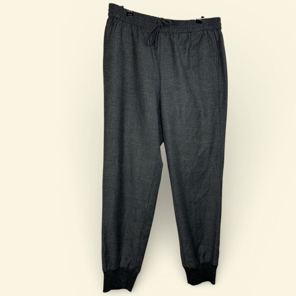 J. CREW Dark Gray Wool Blended  with Black Jogger Bottom  Women Size 8 - Picture 2 of 6